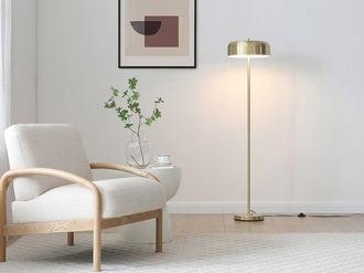 Vente-Unique Lampada da terra a fungo in ottone dorato spazzolato D.35 x H.150 cm - CATAVI