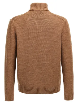 Zanone Wool Turtleneck Sweater - Camel