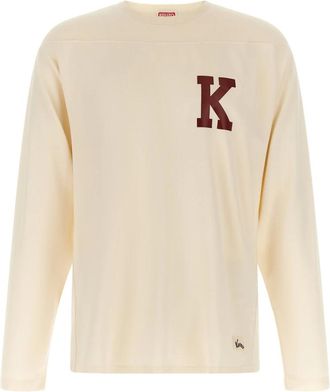 Kenzo Varsity Long-Sleeve T-Shirt - male - Kenzo - Long Sleeve T-Shirts - Beige - XL - Tops
