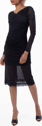 Ferragamo Ferragamo Sheer-Panels Draped Midi Dress