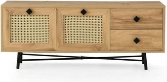 Dmora Dmora - Mueble De Televisi&oacute;n Hebe, Aparador De Sal&oacute;n, Mueble Bajo Para Tv, Base De Pared Equipada, 140x40h60 Cm, Roble Y Negro, Con Embalaje Reforzado