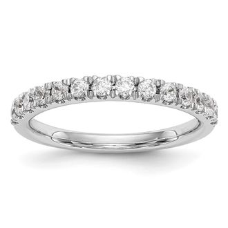 Diamond2Deal 14k White Gold Lab Grown Diamond Wedding Band Ring 0.37Ct Clarity- VS Color- D-E
