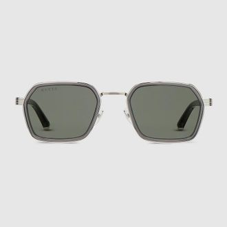 Gucci Square Frame Sunglasses, Silver