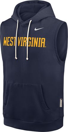 Nike West Virginia Sideline Nike Mens Dri-FIT College Sleeveless Pullover Hoodie in Blue | 03B441SWVN-65K