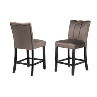 Best Master Furniture Sheridan Velvet Counter Height Chairs, Set of 2, Cedar Brown