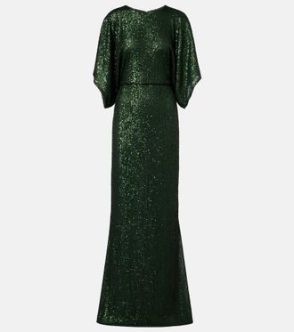 Norma Kamali Abito lungo Obie con paillettes