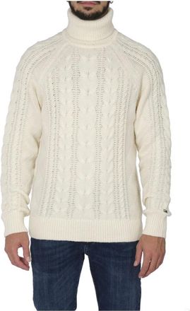 Tommy Hilfiger Heren Cable Roll Neck Coltrui - Heren - Coltruien - Wit - XL - Wol - Truien & Vesten