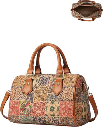 Generic Cork Shoulder Bag for Women Bohemian Style Vintage Crossbody Handbag Hobo Satchel Purse, C-1