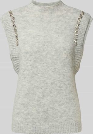 Copenhagen Muse Pullunder mit Ziersteinbesatz Modell IBRA in Hellgrau Melange, Größe XL