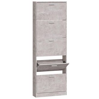 vidaXL Vidaxl - Mueble Zapatero Madera Contrachapada Gris Hormig&oacute;n 59x17x169 Cm
