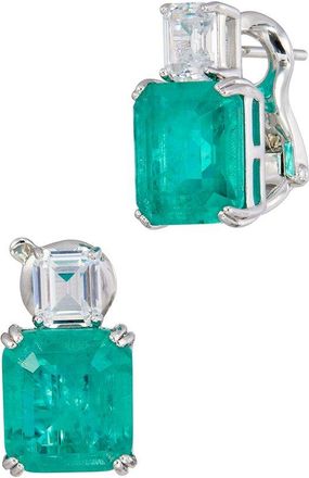 Savvy Cie Jewels Silver Cz Huggie Earrings