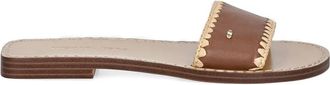 Michael Michael Kors leather braided flat sandals - women - Leather/Leather/Rubber - 8.5 - Brown