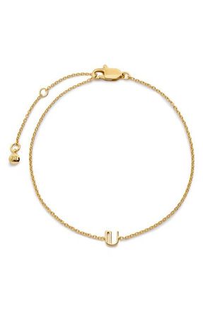 Monica Vinader Initial Chain Bracelet in 18K Gold Vermeil U at Nordstrom