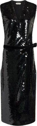 Alberta Ferretti Sequin Midi Jurk - Dames - Jurken - Zwart - Maat: S Poliester
