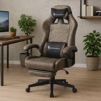 San Marco Sedia da gaming professionale con schienale reclinabile San Marco