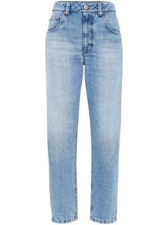 Brunello Cucinelli Gerafelde jeans - Blauw