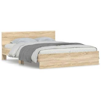 Berkfield Home Bed Frame without Mattress Sonoma Oak 140x200 cm in Light Tan