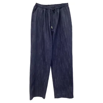 Frankie Shop Drawstring Pants in Navy Blue Cotton
