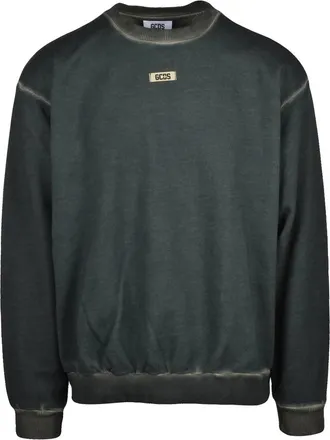 GCDS Green Cotton Distressed Sweatshirt