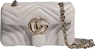Gucci Light Grey GG Marmont Small Shoulder Bag