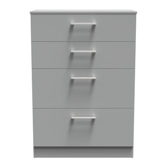 Welcome Furniture Denver Ready Assembled Chest Of Drawers with 4 Drawers - Grey - Welcome Furniture | TJ Hughes