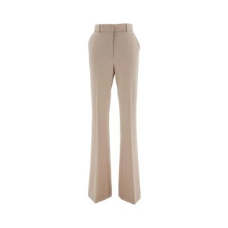 Sportmax Girino Wide-Leg Broek - Dames - Broeken - Beige - Maat: S Zijde
