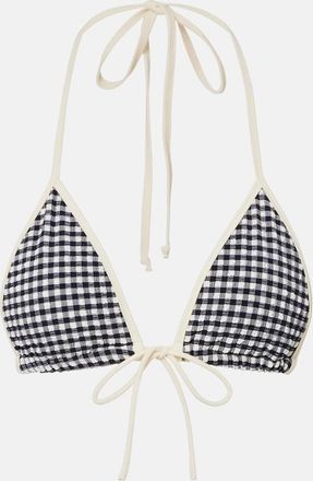 Montce Swim Emma gingham seersucker bikini top