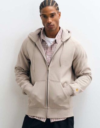 Carhartt Work in Progress felpa con cappuccio e zip beige-Neutro