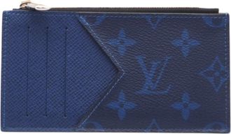 Louis Vuitton Blue Coated Canvas Coin Purse/Coin Case (Pre-Owned)