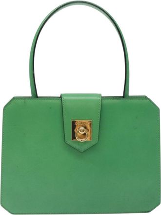 Celine Handbag Leather Green Leather Handbag (Pre-Owned)