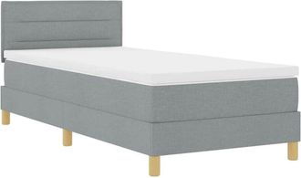 vidaXL Vidaxl - Cama Tipo Box Spring Con Colch&oacute;n Gris Claro 100 X 200 Cm Tela