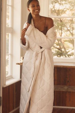 Papinelle Sleepwear Quilted Cotton Maxi Robe