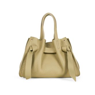 PLINIO VISONA Queen Vittoria Handtas - Dames - Tassen - Groen - Maat: ONE Size Leer
