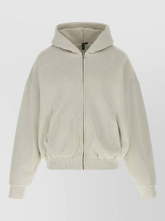 Entire studios thermal hooded jacket ribbed trims pockets