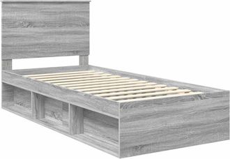 vidaXL Bed Frame Grey Sonoma 90 x 190 cm Solid Pine Wood vidaXL