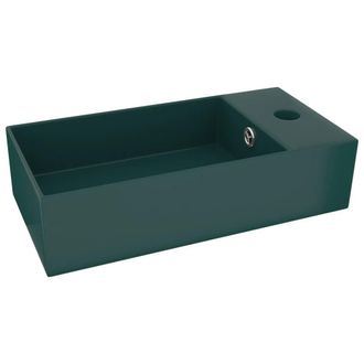 Berkfield Home Bathroom Sink with Overflow Ceramic Dark Green