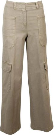 PESERICO Dames, Broeken, Beige, Maat: 3XS Zijde