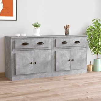 Berkfield Home Sideboards 2 pcs Concrete Grey Engineered Wood