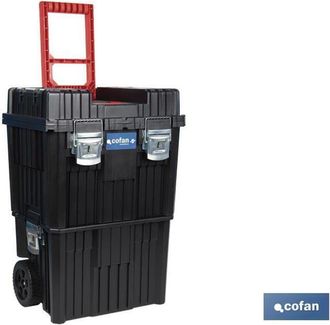 cofan Cassetta portautensili compatta con doppia maniglia e ruote 450 x 360 x 640 mm