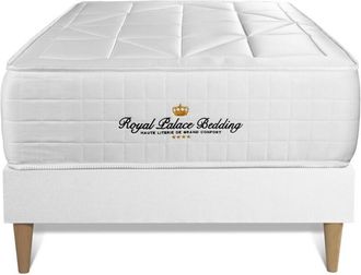 Royal Palace Bedding Somier Blanco + Colch&oacute;n Con Muelles Y Viscoel&aacute;stica 90 X 200