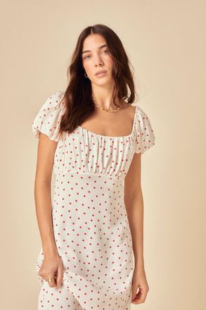 Nobody's Child White Polka Dot Raven Midi Dress