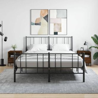 vidaXL Vidaxl - Furniture Limited - Mesita Noche 2 Uds Madera Ingenier&iacute;a Marr&oacute;n