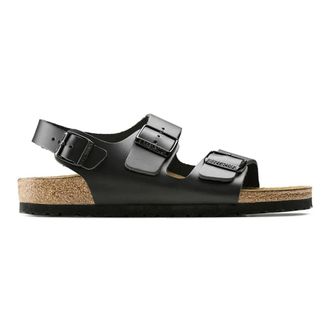Birkenstock Flat Sandals, male, Black, Size: 13 US Milano Regular Fit