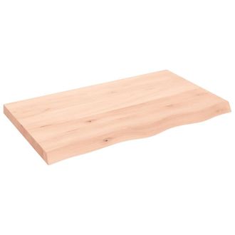 Berkfield Home Wall Shelf 100x60x(2-6) cm Untreated Solid Wood Oak in Brown