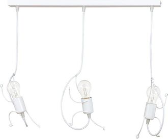 Wonderlamp Regleta de techo estilo infantil con 3 portálamparas de metal blanco