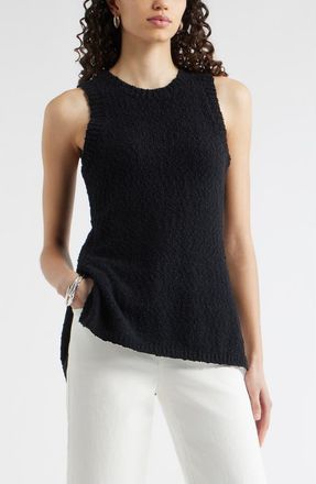 Nordstrom Textured Cotton Sweater Tank in Black at Nordstrom, Size Xx-Large
