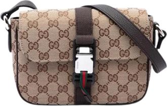 Gucci Pre-owned Canvas gucci-bags - Dames - Vintage Schoudertas - Beige - ONE Size - Vintage