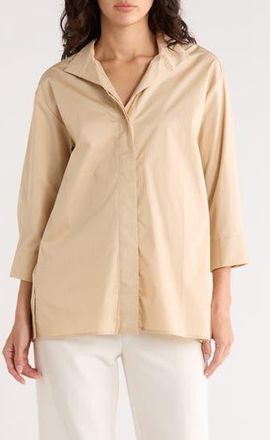Elie Tahari Three-Quarter Sleeve Top in Soft Tan at Nordstrom Rack, Size X-Small