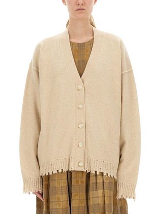 Uma Wang Cashmere Button-Front Cardigan - Beige