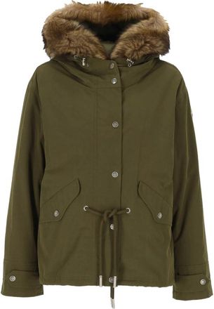 Moncler Shearling Trim Parka Coat